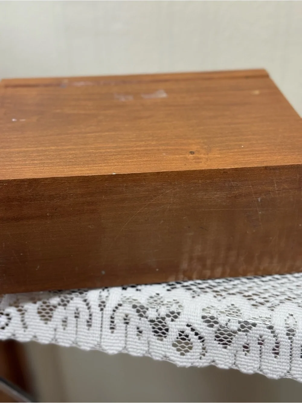 Vintage American Country Home Wood Box Organizer Recipe Card Primitive House